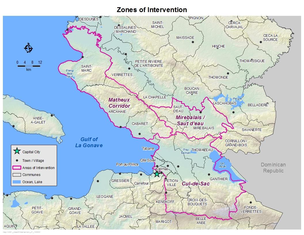 USAID map showing AREA's zone of intervention